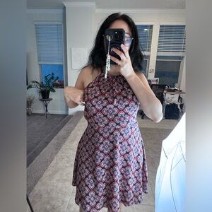 Express Purple and Halter Neck Mini Sundress